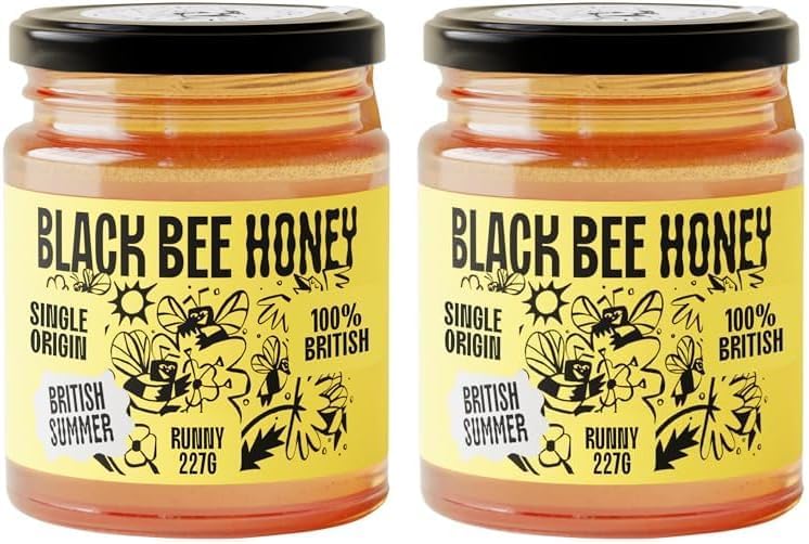 British Summer Honey - Pure and natural, single origin British/UK honey (227g glass jar) (Pack of 2)