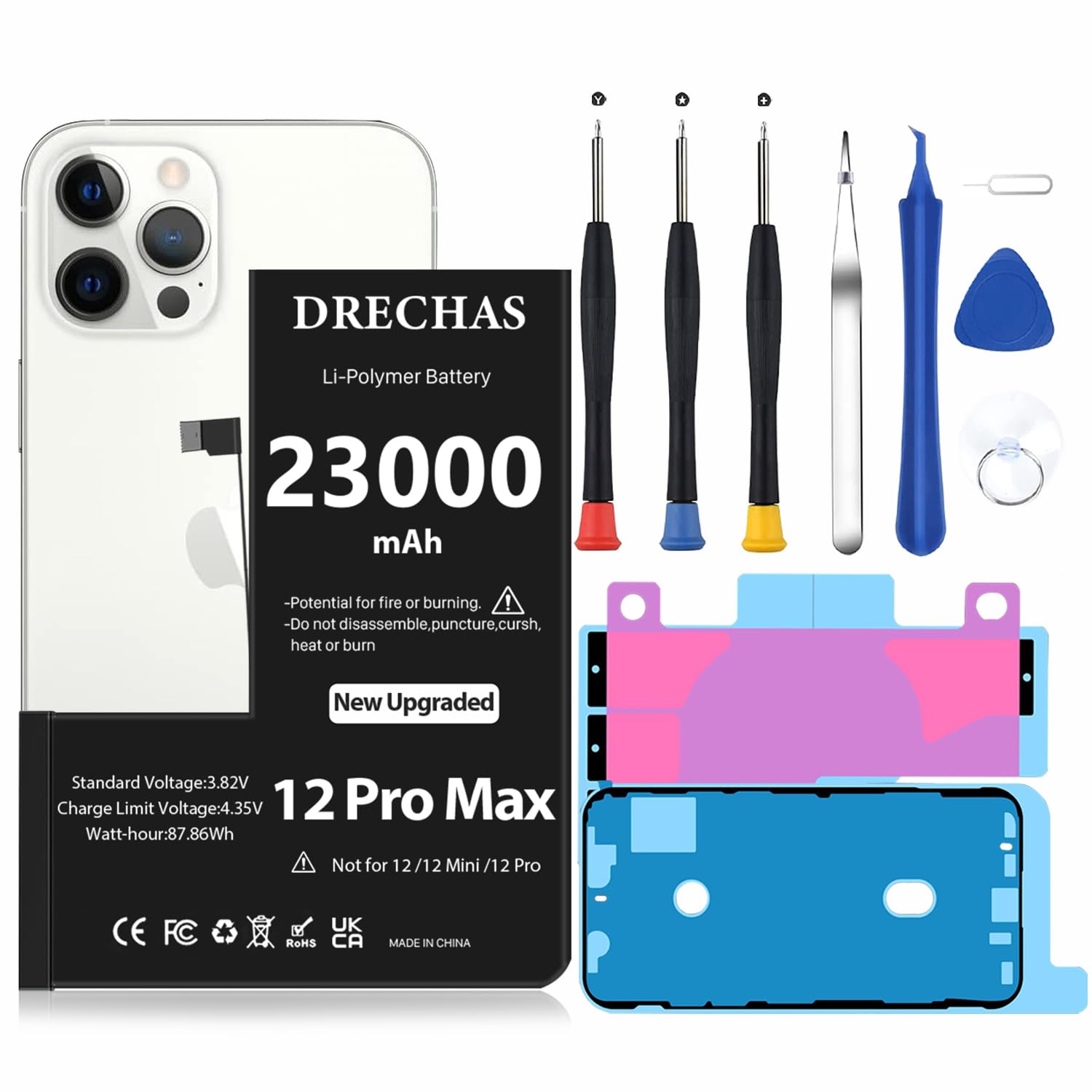 Amazon.com: DRECHAS [23000mAh] Battery for iPhone 12 Pro Max, 2026