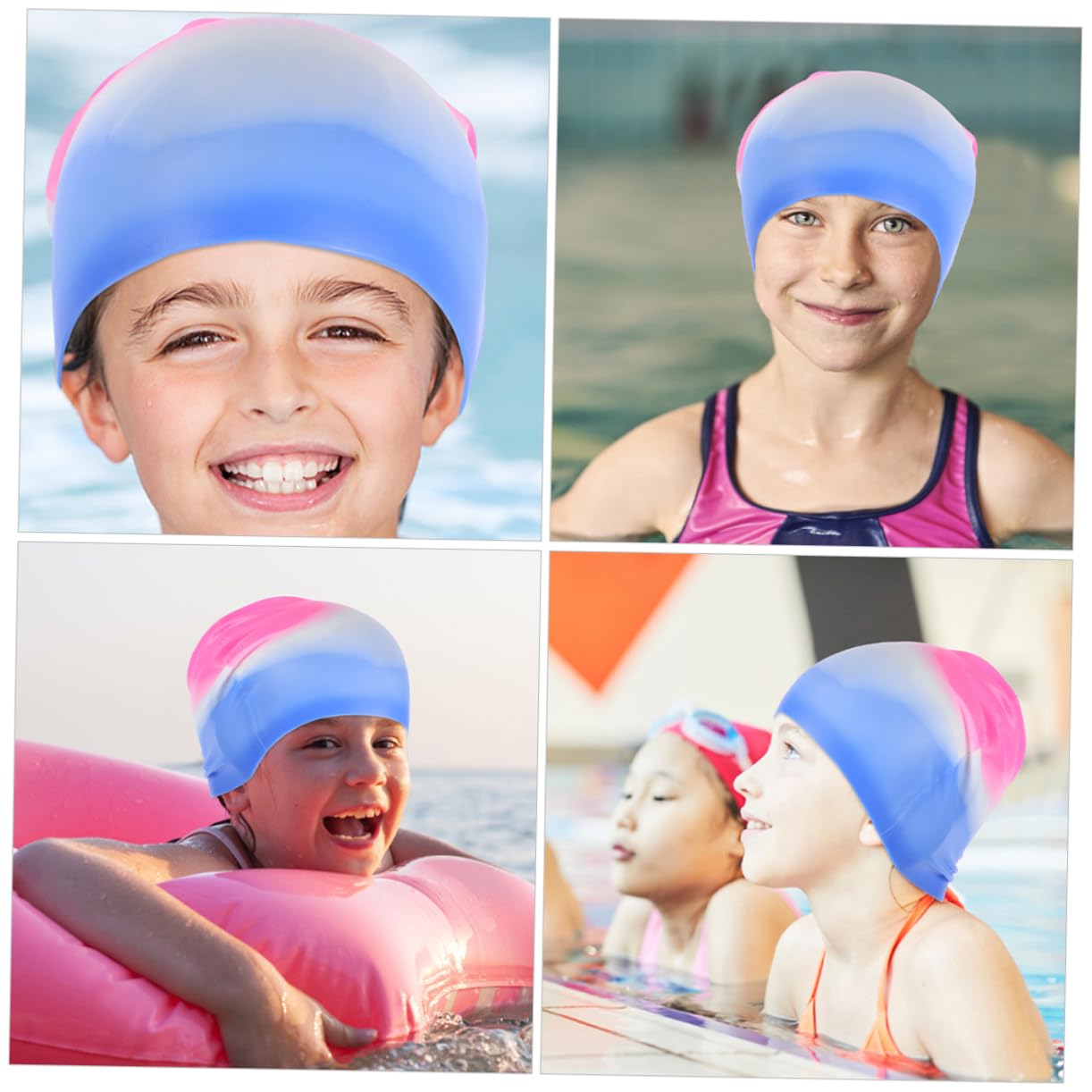 HANABASS 10 Pièces Bonnet de Natation Silicone Bonnet Bain Unisexe Extensible et Confortable pour Femmes et Adultes Étanche pour Cheveux Longs Protection Pratique