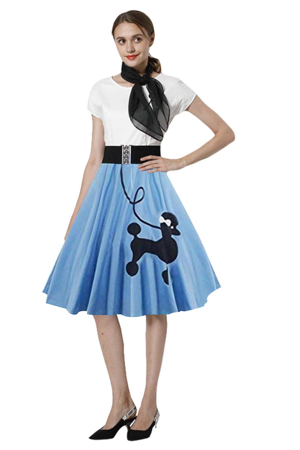 AISION Womens Vintage 1950s Poodle Skirt Country Swing Rockabilly Skater Dress