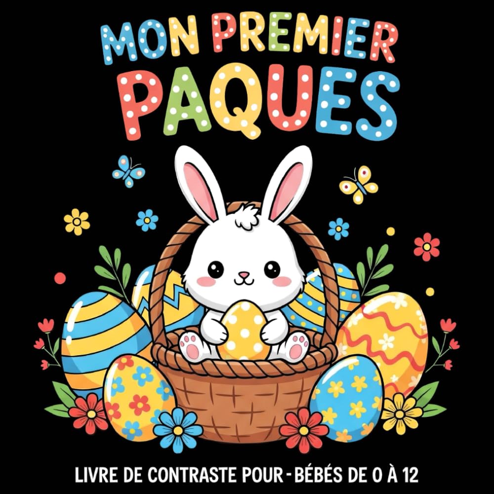 Mon Premier Pâques Livre de Contraste pour Bébés de 0 à 12 Mois: Images à Haut Contraste pour la Stimulation Visuelle Précoce des Nouveau-Nés | Cadeau de Pâques pour Nourrissons de 0 à 12 Mois