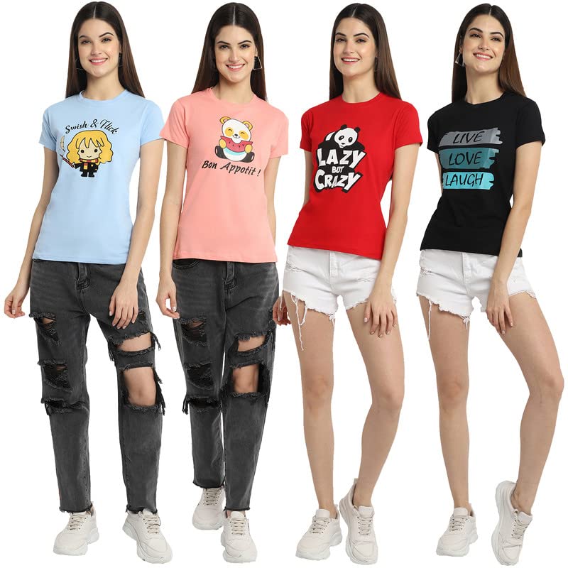 Preneum T-shirt décontracté en coton à manches courtes pour femme | Trendy & Styles