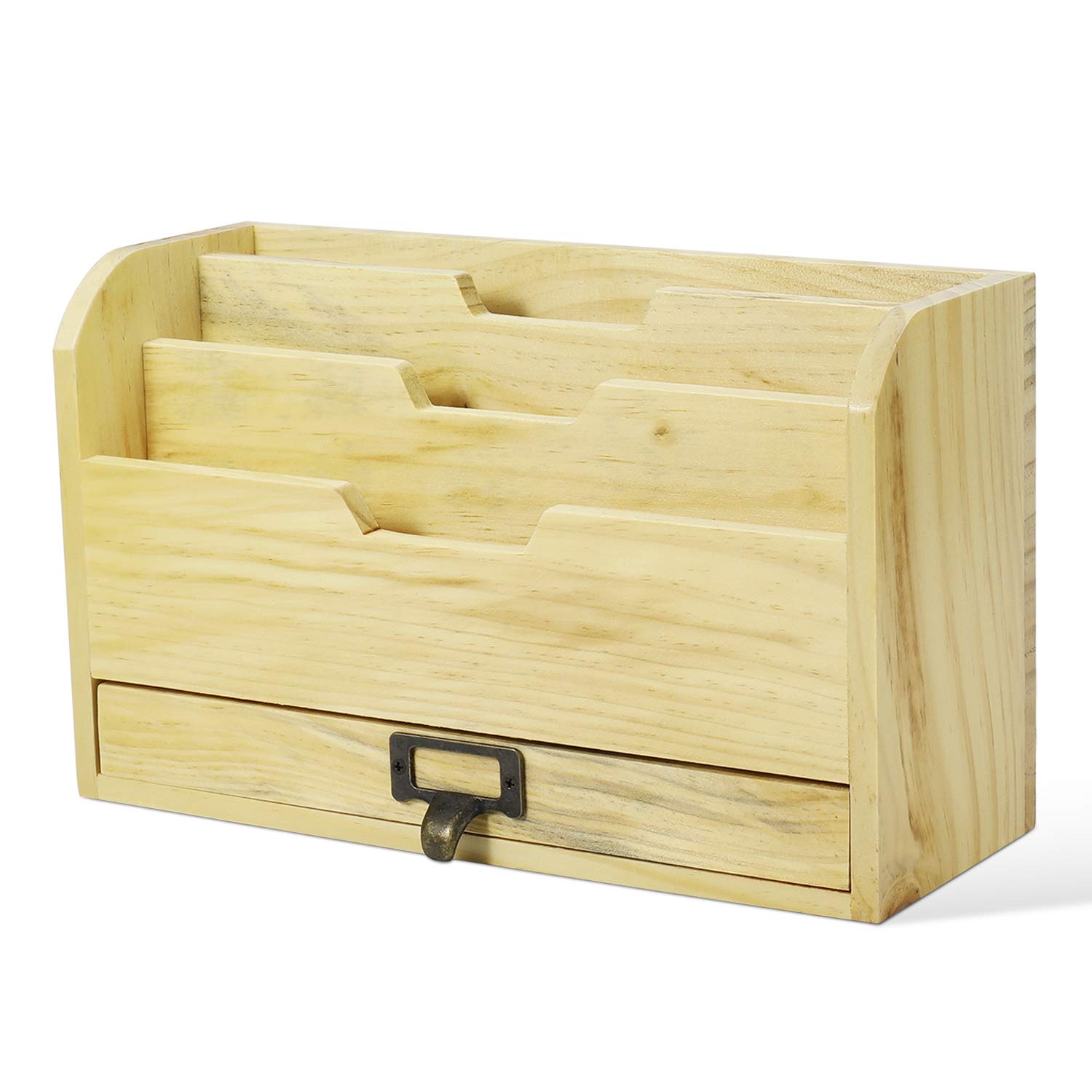 Buy Flexzion 3 Tier Wooden Desk Organizer Country Rustic Compartments