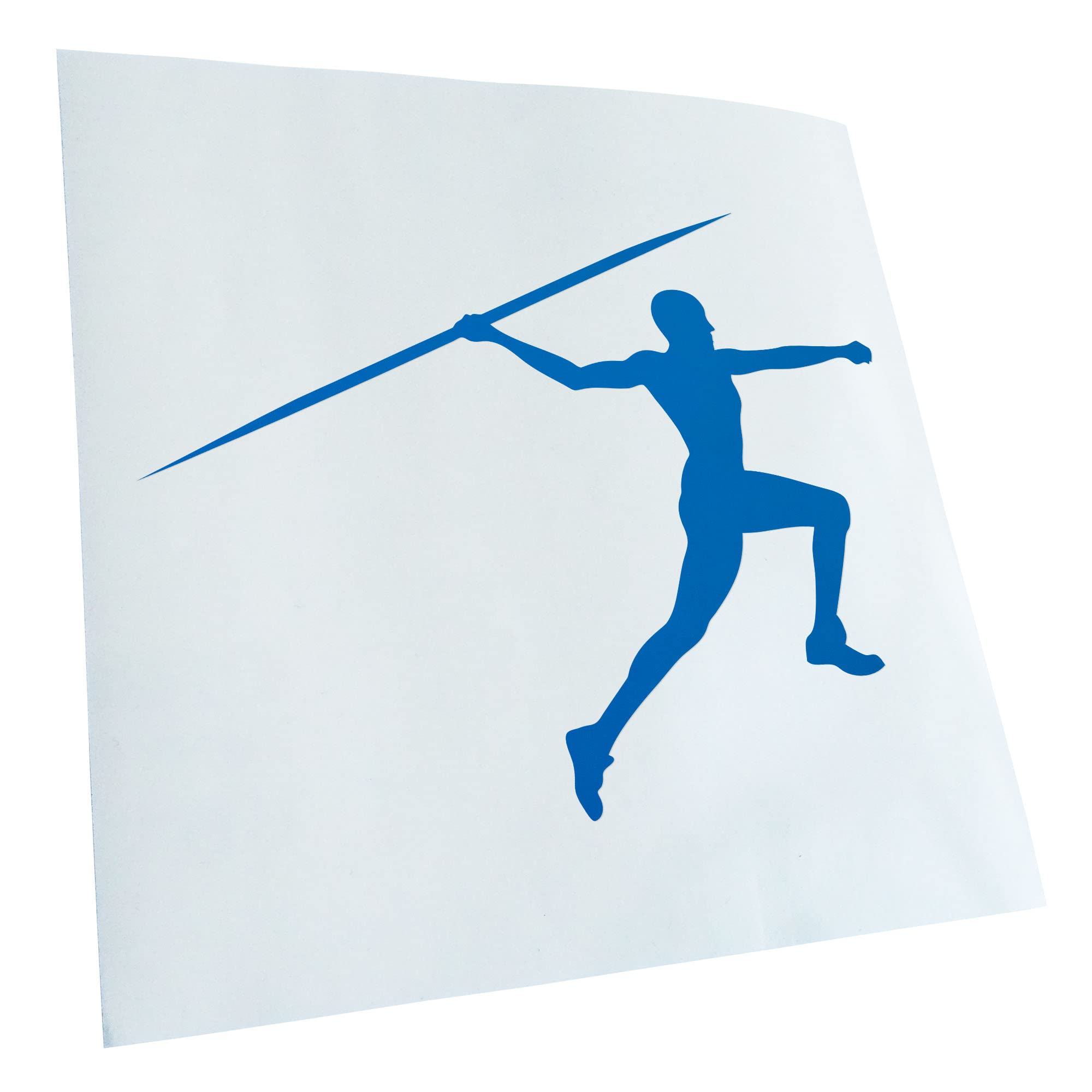 Kiwistar - Car Sticker - Javelin Thrower - Blue - 40 x 31 cm - Rear Window Car Sticker Weatherproof for Car Truck Moped Truck - Sticker Exterior Self-Adhesive Tuning Accessories for Window Vehicle
