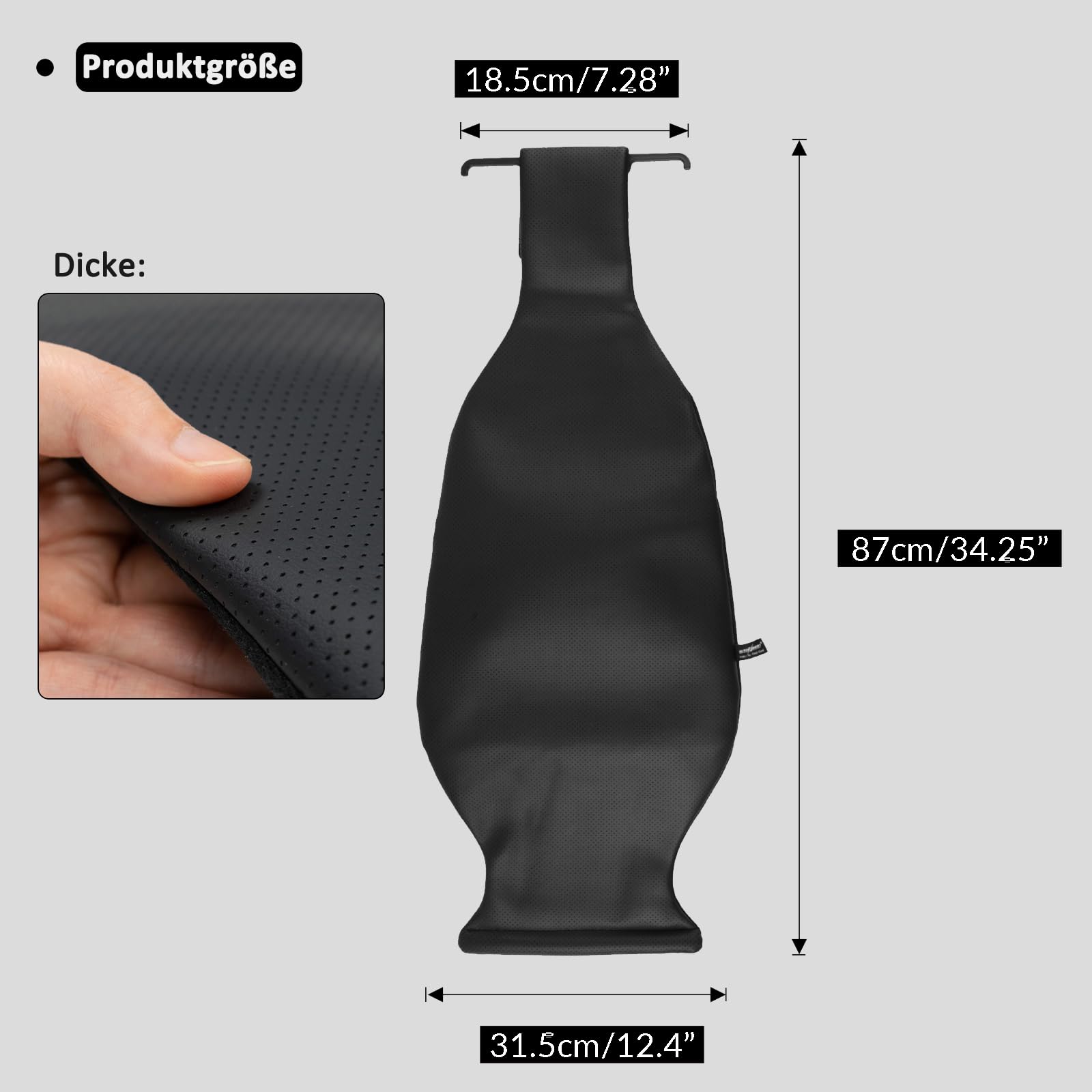 Lendenwirbelkissen Auto Aufblasbare Rückenstütze, Luftbewegungs-Rückenkissen Ergonomisches Tragbare Lordosenstütze Rückenstützkissen für Autositze, 87x31.5cm