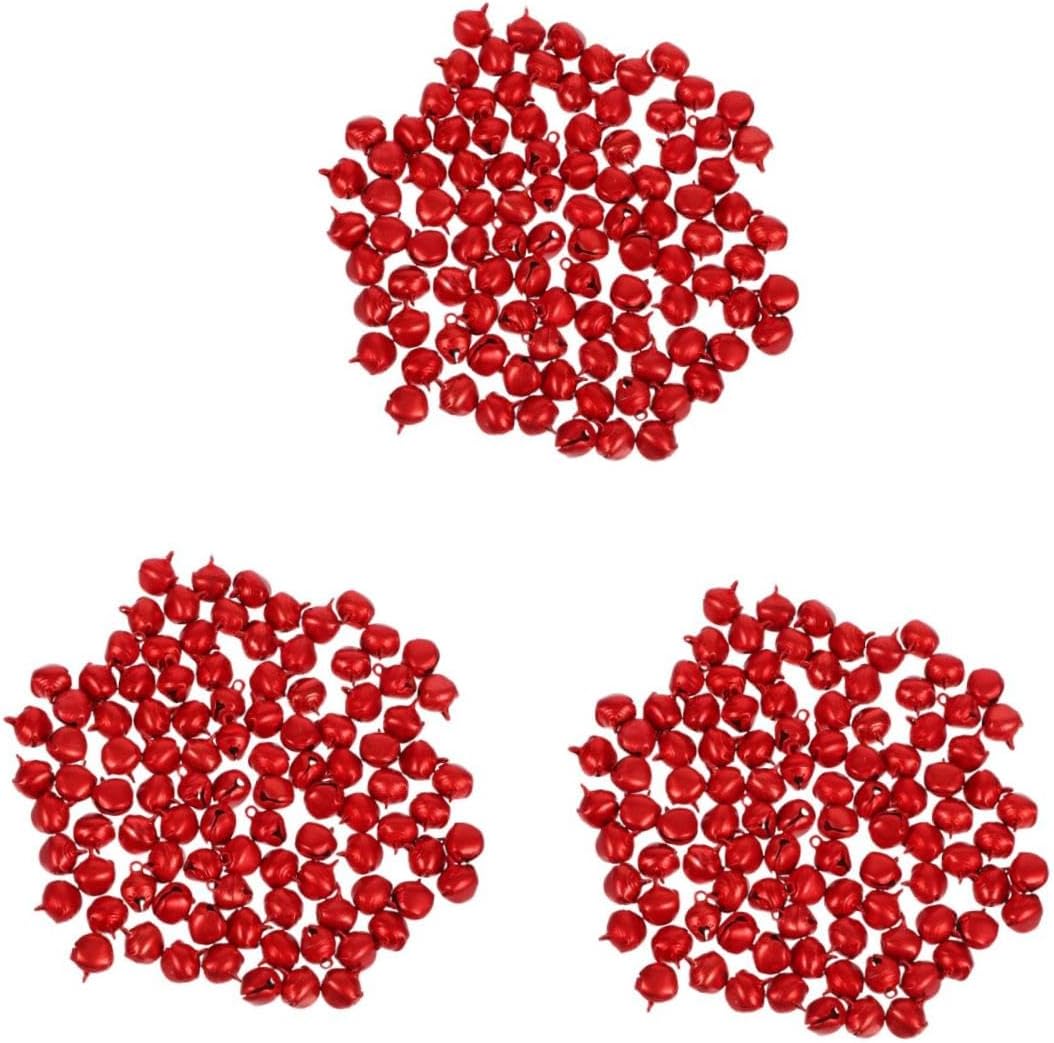 jojofuny 400pcs for Crafting Small Aluminum Christmas Bells Decorations for Wreaths Jewelry and Festive Projects Red