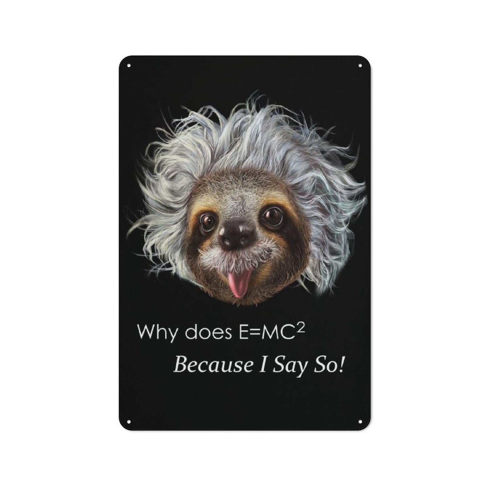 Junmoney Professor Sloth Printed Metal Sign 30X20cm For Studio Or Craft Room, For Creative-Space Collectors