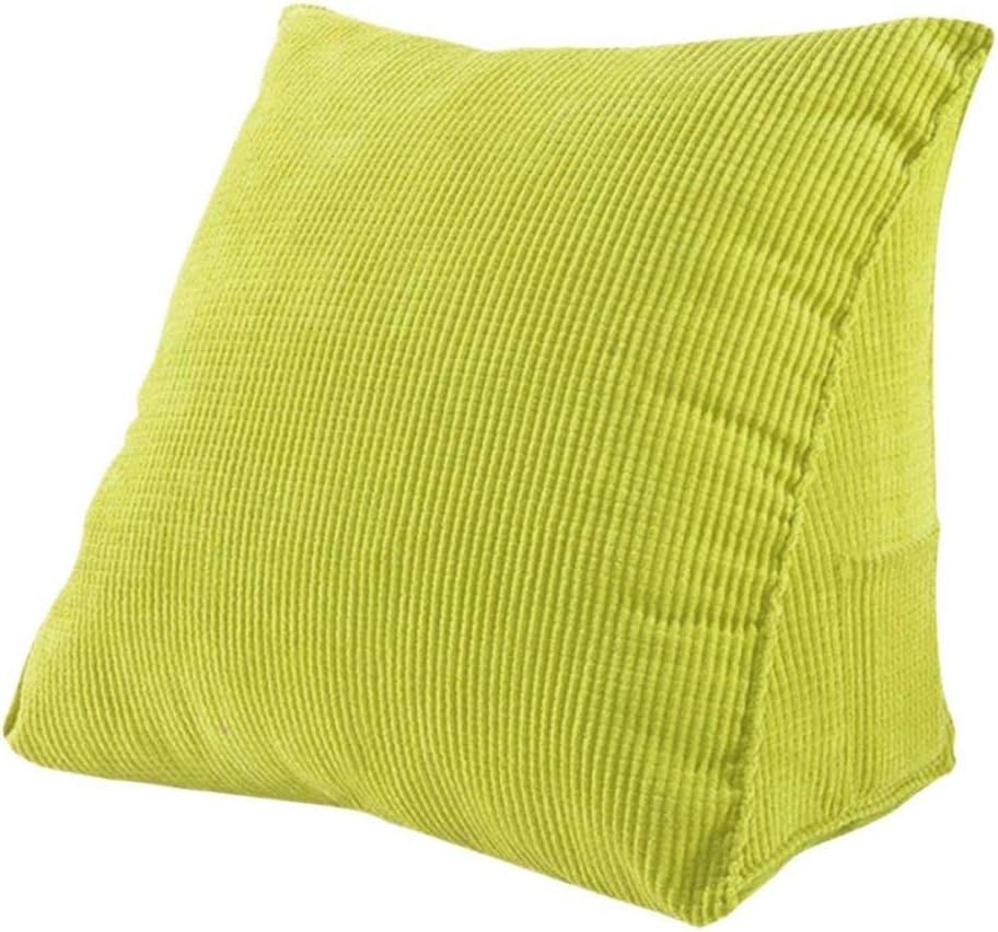 FengQingHuaGG Keilkissen, Dreieckskissen, Kord, Lesekissen, Rückenlehne, Positionierungskissen, für Büro, Zuhause, Bett, Sofa, Stuhl (Hellgrün)