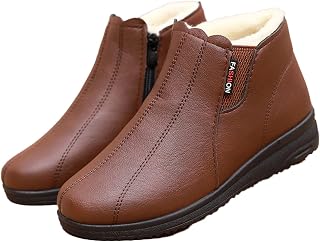 Unisex Seniors Boots, Thermal Lined Booties with Non-Slip Sole, Winter Snow Boots for Man Women Suitable for Indoor and Outdoor