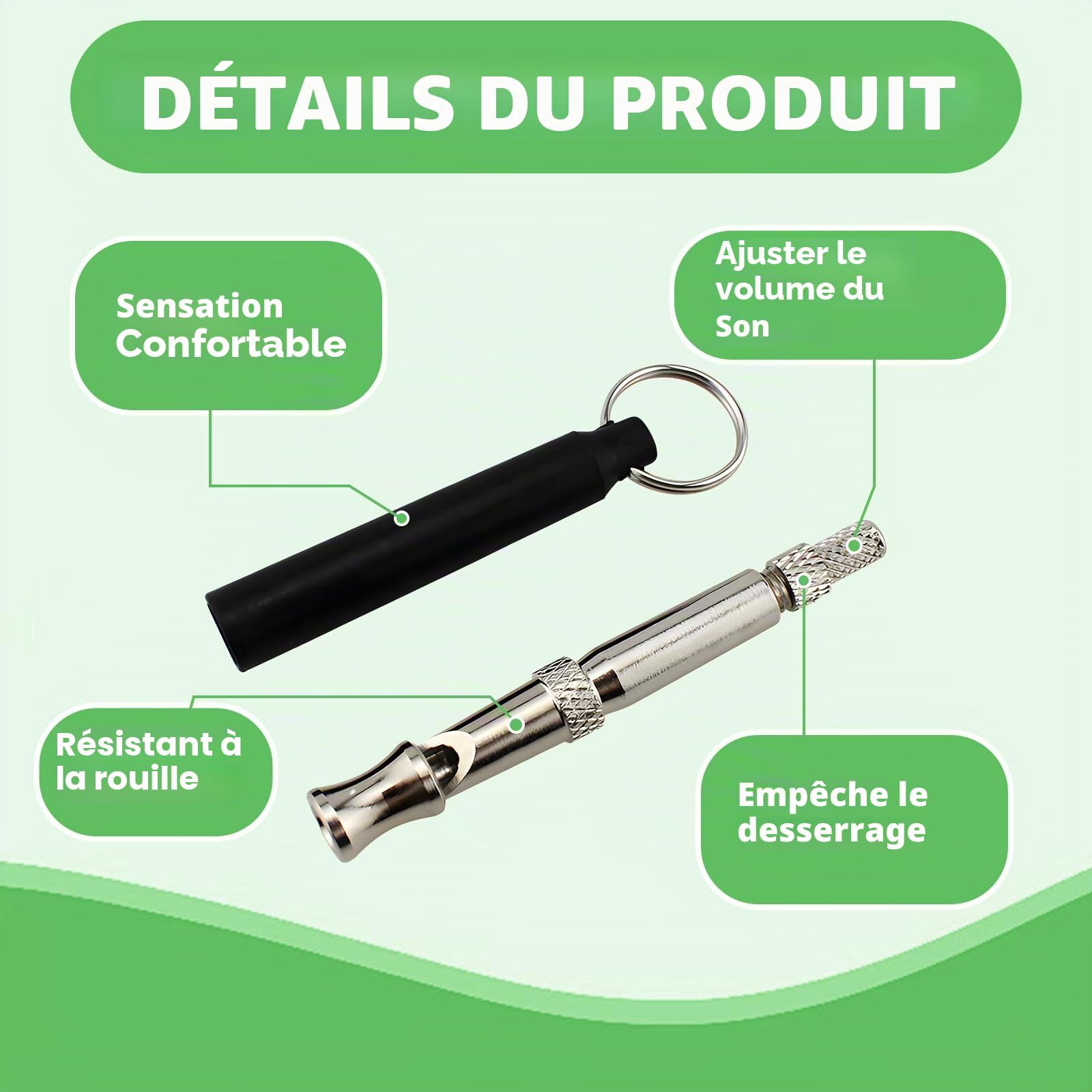 2 Pcs Sifflet pour Chien à Haute fréquence, sifflet Ultrason Chien Anti aboiement Anti agression Sifflet Chien Rappel Réglable Sifflet pour Chien pour Le Rappel Chien Accessoires pour Toutes Races