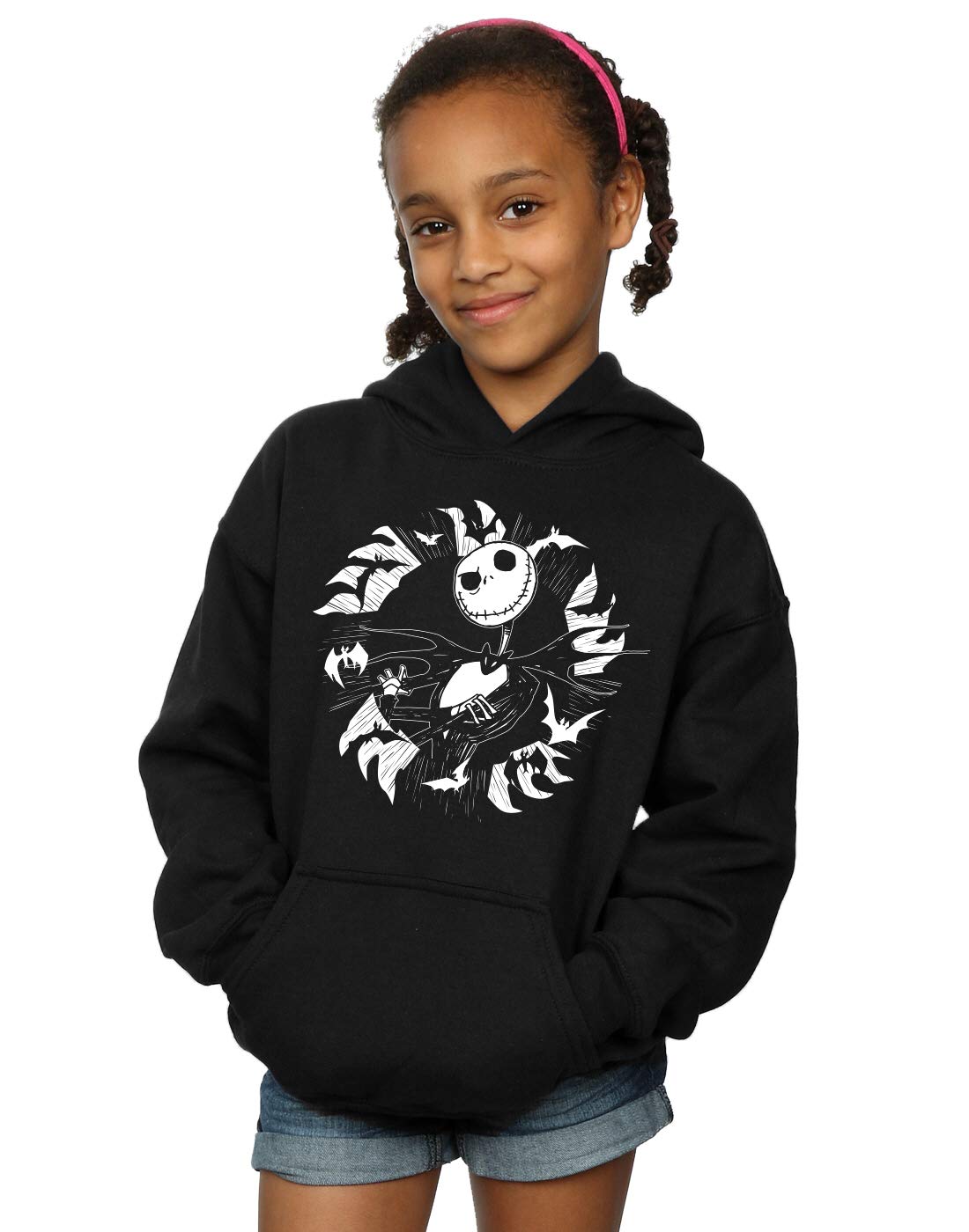 Absolute Cult Girls Black Disney Nightmare Before Christmas Jack's Face Bold Sweatshirt 12-13 Years