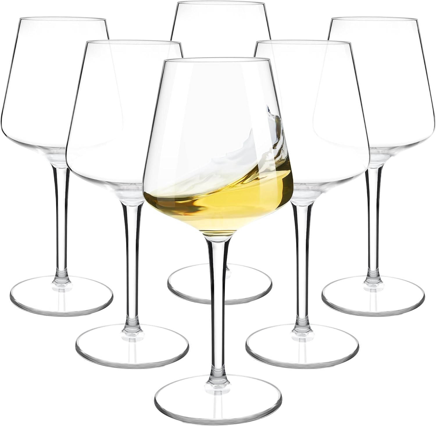 Tritan-Plastic Floating Red Wine Glasses for Pool Set of 6, 18 oz Holiday Drinkware Durable Wine Glasses with Long Stem, Ideal for Home, Party, Wedding, Beach
