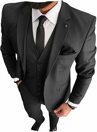 Mens Suits Regular Fit 3 Piece Suit for Men Wedding Prom Business Formal Tuxedo