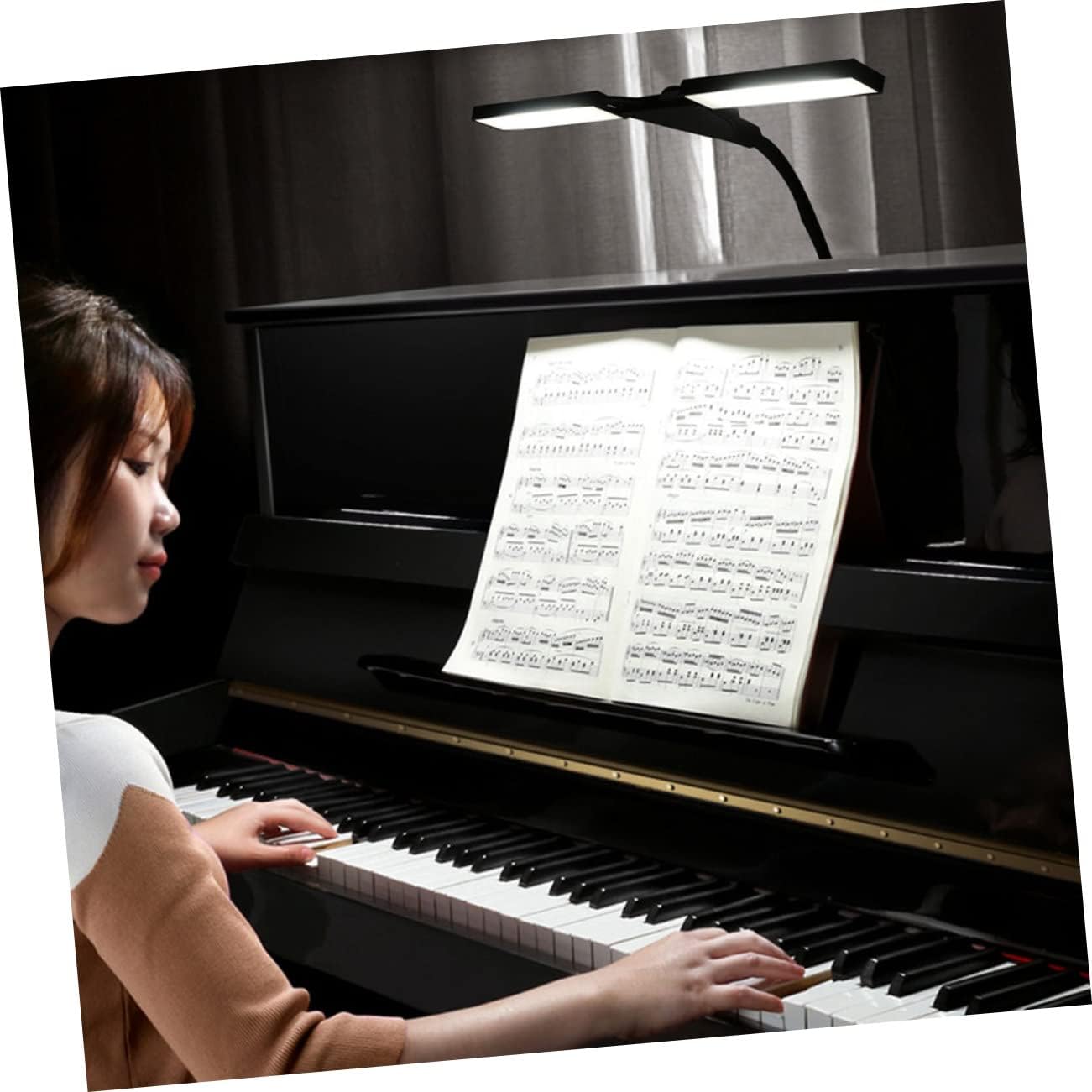 LED Piano Clip Lamp Touch Control Eye Protection Soft Light Rechargeable Study and Practicing Light 2-Pack