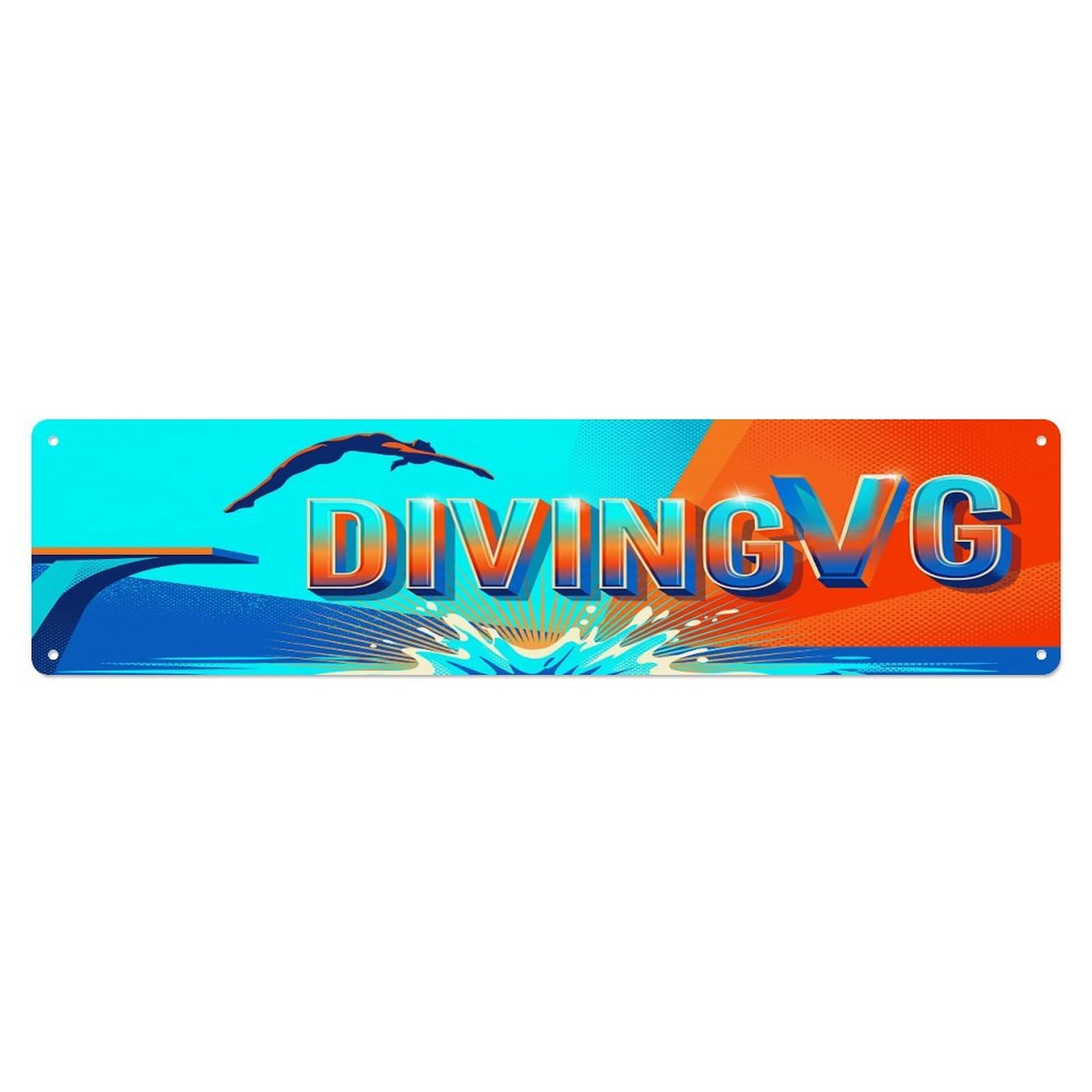 Cmhok Vintage Style Vintage Diving Outdoor Activity Sports Metal Tin Sign Wall Decor For Cafe, Club, Garden Metal Poster 4X16inch