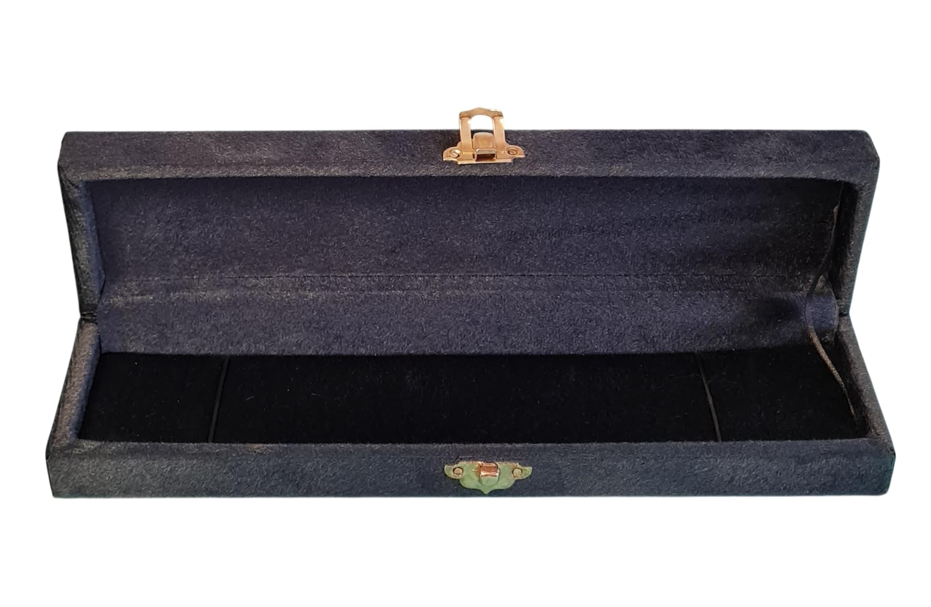 STONELYS Luksusowa aksamitna szkatułka na biżuterię, etui na koraliki modlitewne, naszyjniki i bransoletki, miękkie wnętrze, eleganckie wzornictwo, przydymiona szara, 7 x 22 x 4,5 cm