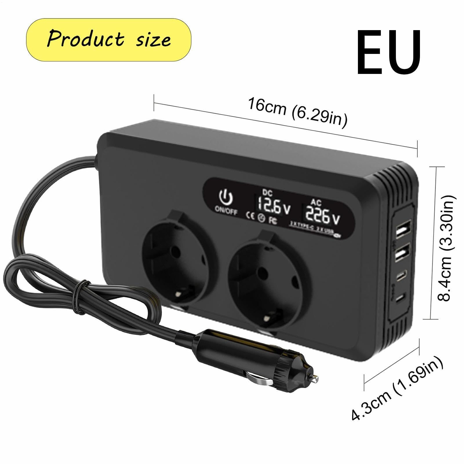Falownik samochodowy o mocy 200 W, adapter do cygar i konwerter akumulatora | Uniwersalna ładowarka podróżna do małych urządzeń gospodarstwa domowego PC Laptop Drone
