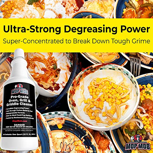 Commercial Grill And Oven Cleaner 32 Oz Concentrate 1Pk . Heavy-Duty, Fast-Acting Degreaser Solution Removes Carbon, Grime, Burnt Food And Oil For Griddles, Fryer Baskets And Kitchen Cooking Surfaces #TOP3