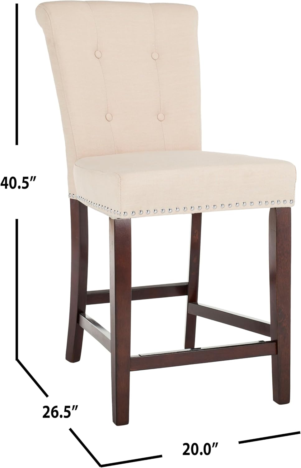 Safavieh Taylor Counter Stool, Beige/Espresso