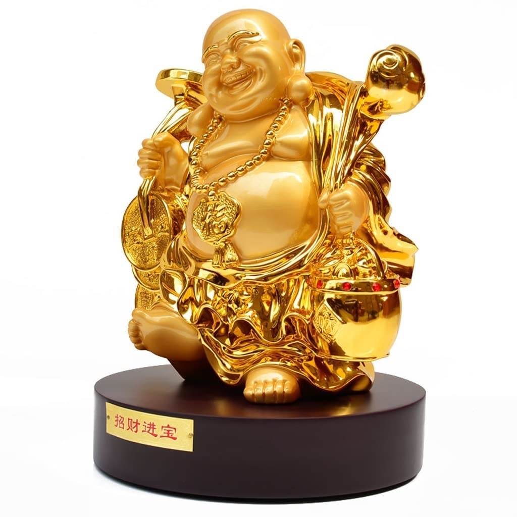 Bouddha Riant en Cuivre Décoration Salon Magasin et Bureau Zen