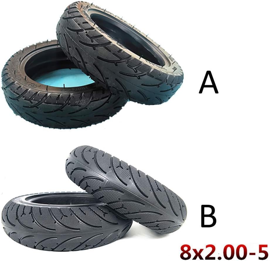 Electric Scooter Tire 8x2.00-5 Anti-Skid Wear-Resistant Explosion-Proof Vacuum Tire Maintenance-Free Stab-Resistant Solid Tire Suitable for 8-inch Electric Scooter,Wearable (A) ()