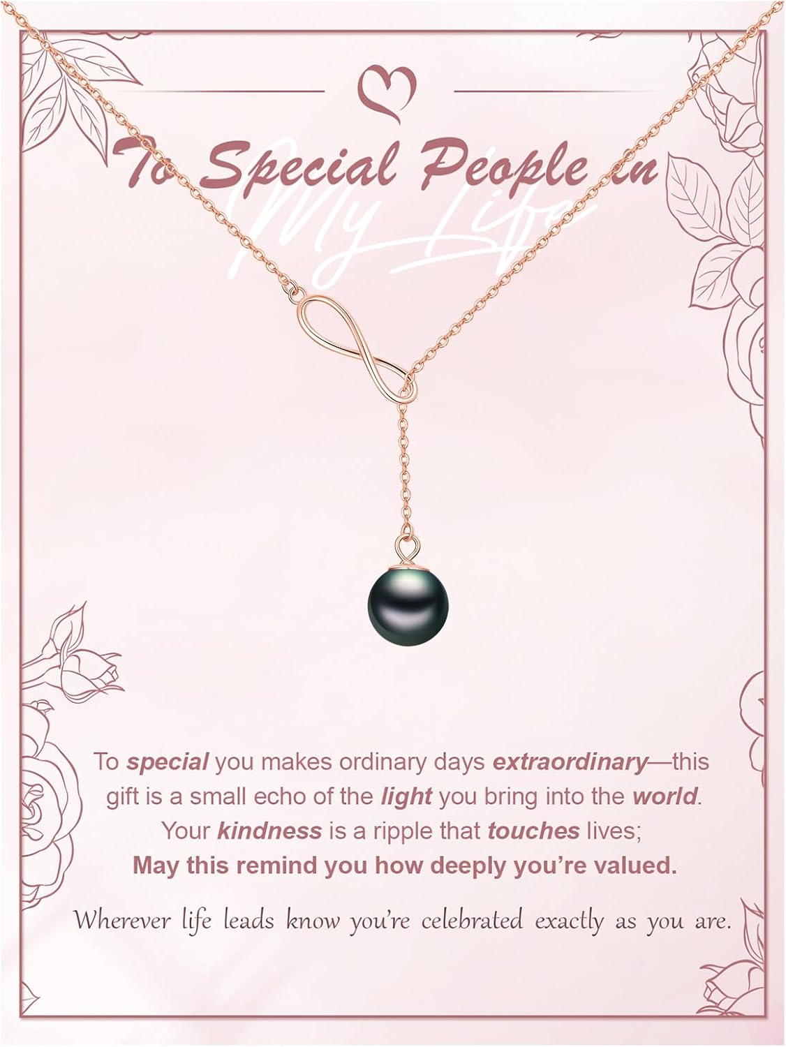 Tahitian Black Pearl AAAA 18K White Gold Plated Sterling Silver Y Necklace for Anniversary Birthday Christmas Jewelry Gift for Women Wife Mom Girlfriend Her