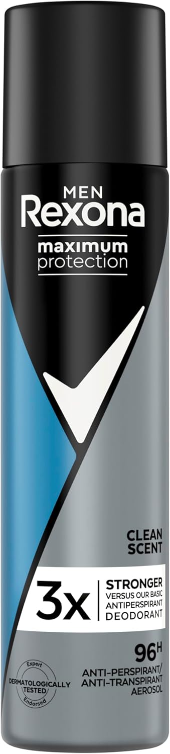 Rexona Men Maximum Protection Clean Scent Anti-Transpirant Spray, voor maximale bescherming tegen zweet en lichaamsgeur – 100 ml