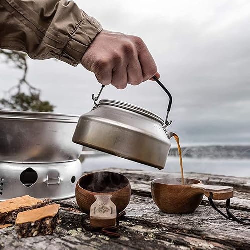 Camping Kettle Lightweight Aluminum Alloy Portable Camp Tea Pot Coffee Pot For Outdoor Barbecue Silver With Coffee Drip Filter Spout Outdoor Hand-Brewed Coffee Pot Picnic #TOP1