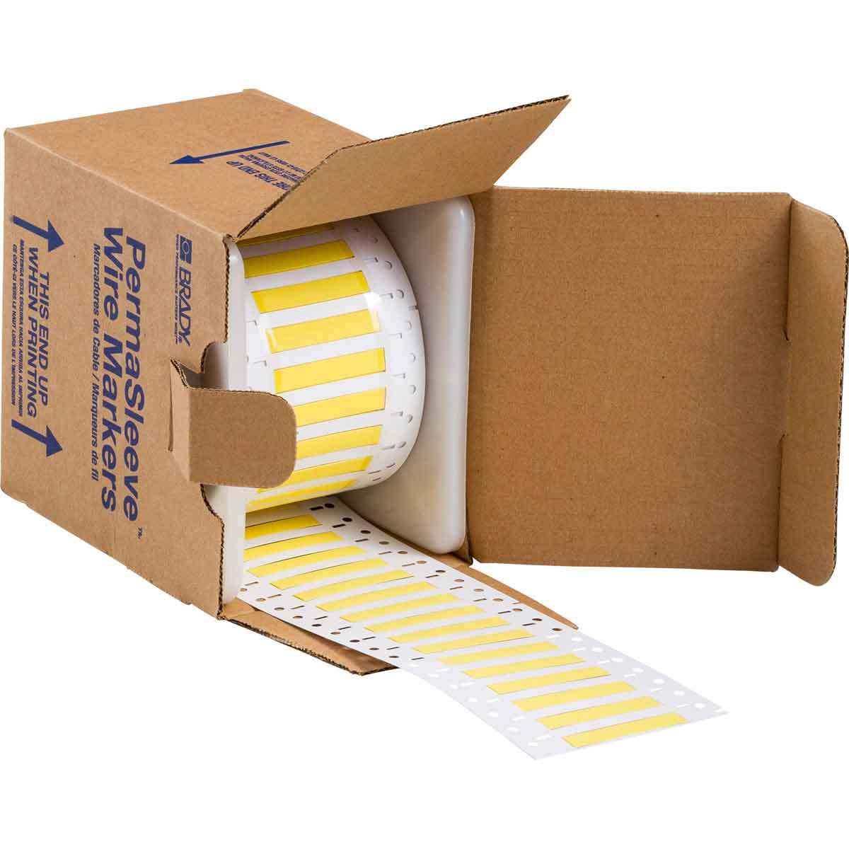 Brady 3PS-500-2-WT 2" Width x 0.851" Height, B-342 Heat-Shrink Polyolefin, Matte Finish White PermaSleeve Wire Marking Sleeve, Two-Sided Printable (Pack of 500)