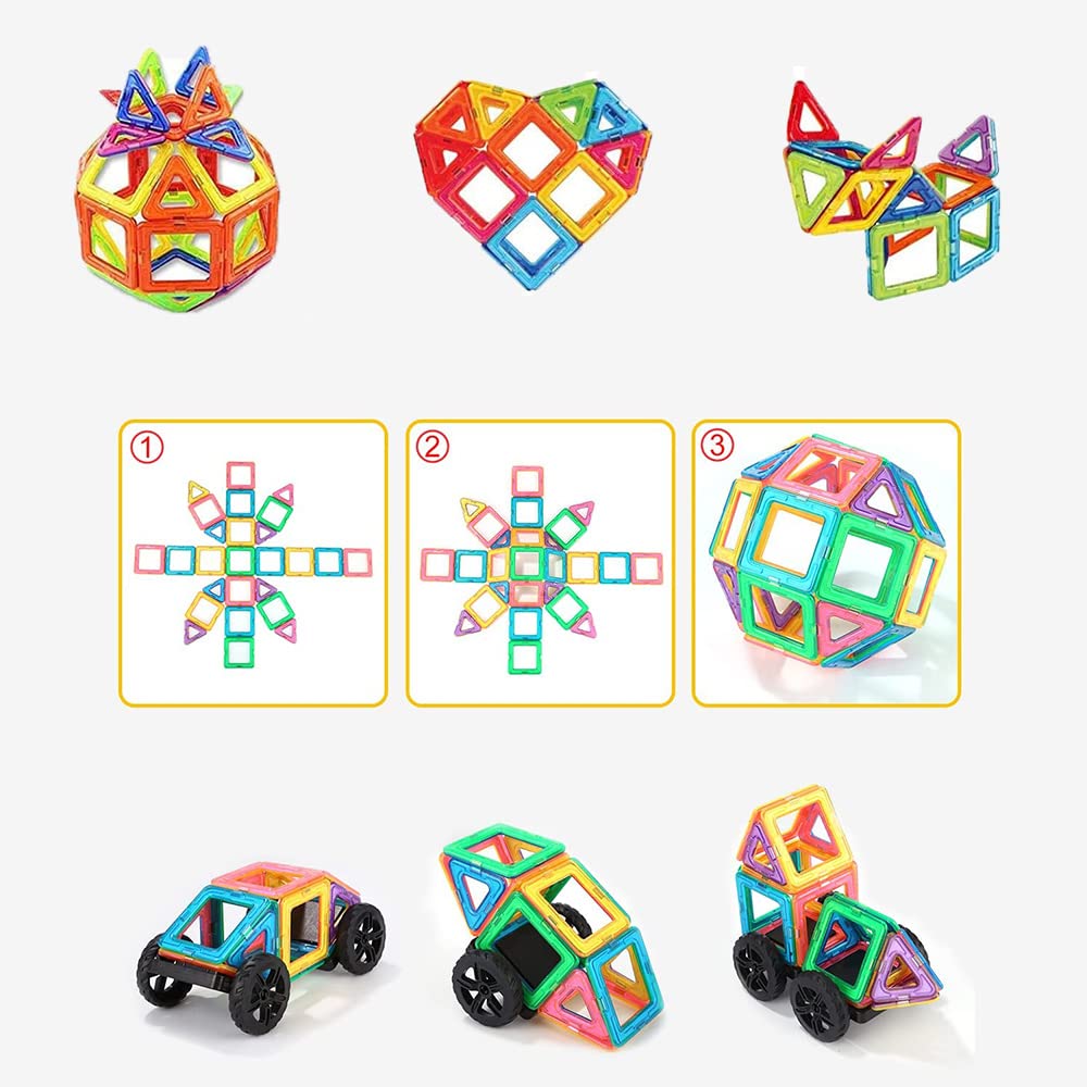 60 Stück Magnetische Bausteine - Kreatives Bauspielzeug Für Kinder Ab 3 Jahren