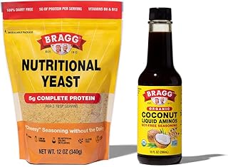 Bragg Premium 12 Ounce Nutritional Yeast Seasoning Pouch - Vegan, Gluten Free Cheese Flakes and Coconut Aminos, All Purpose Seasoning, 10 Oz, Single