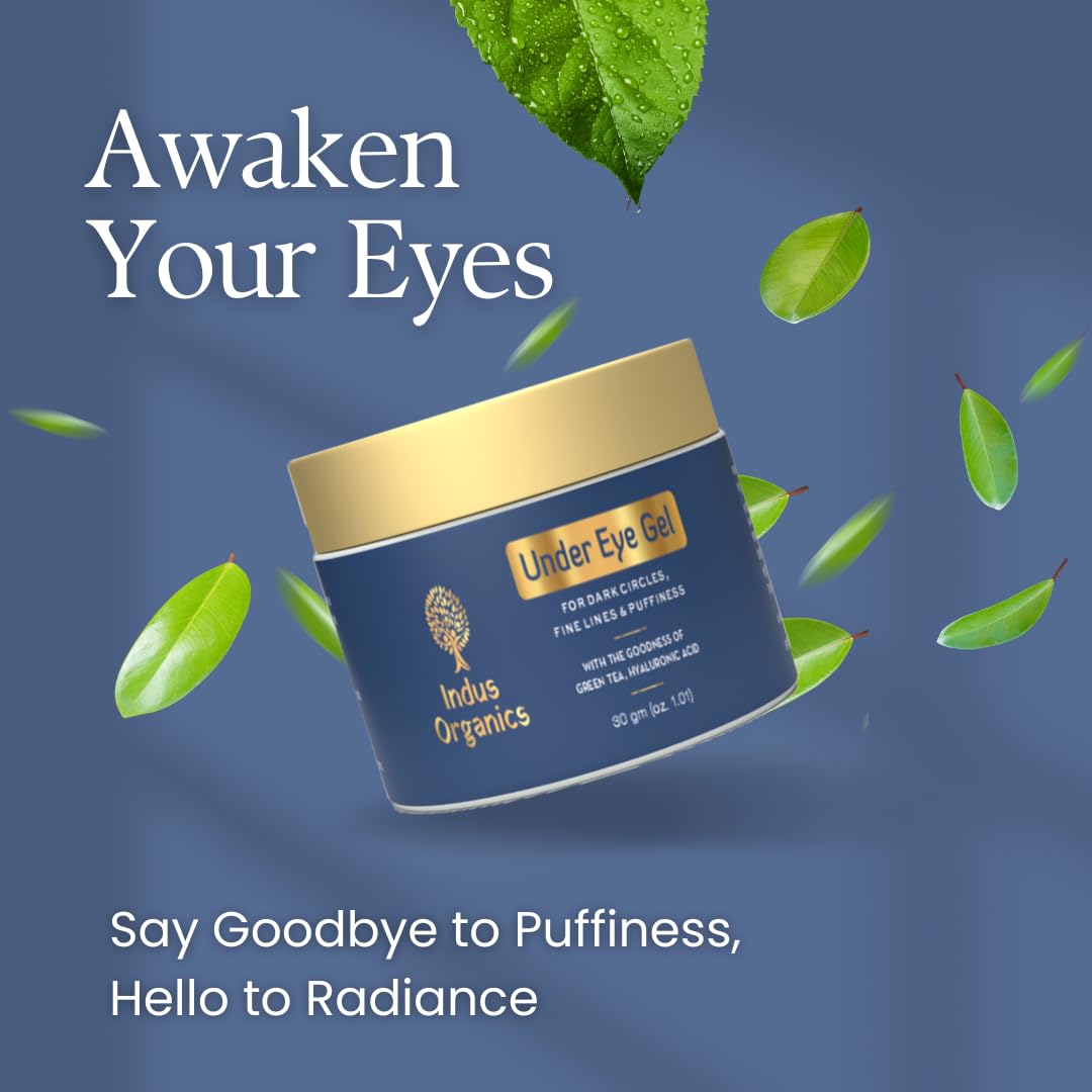 Indus Organics Under Eye Cream Gel for Dark Circles, Puffy Eyes, Wrinkles & Removal of Fine Lines for Women & Men, 30 gm 3