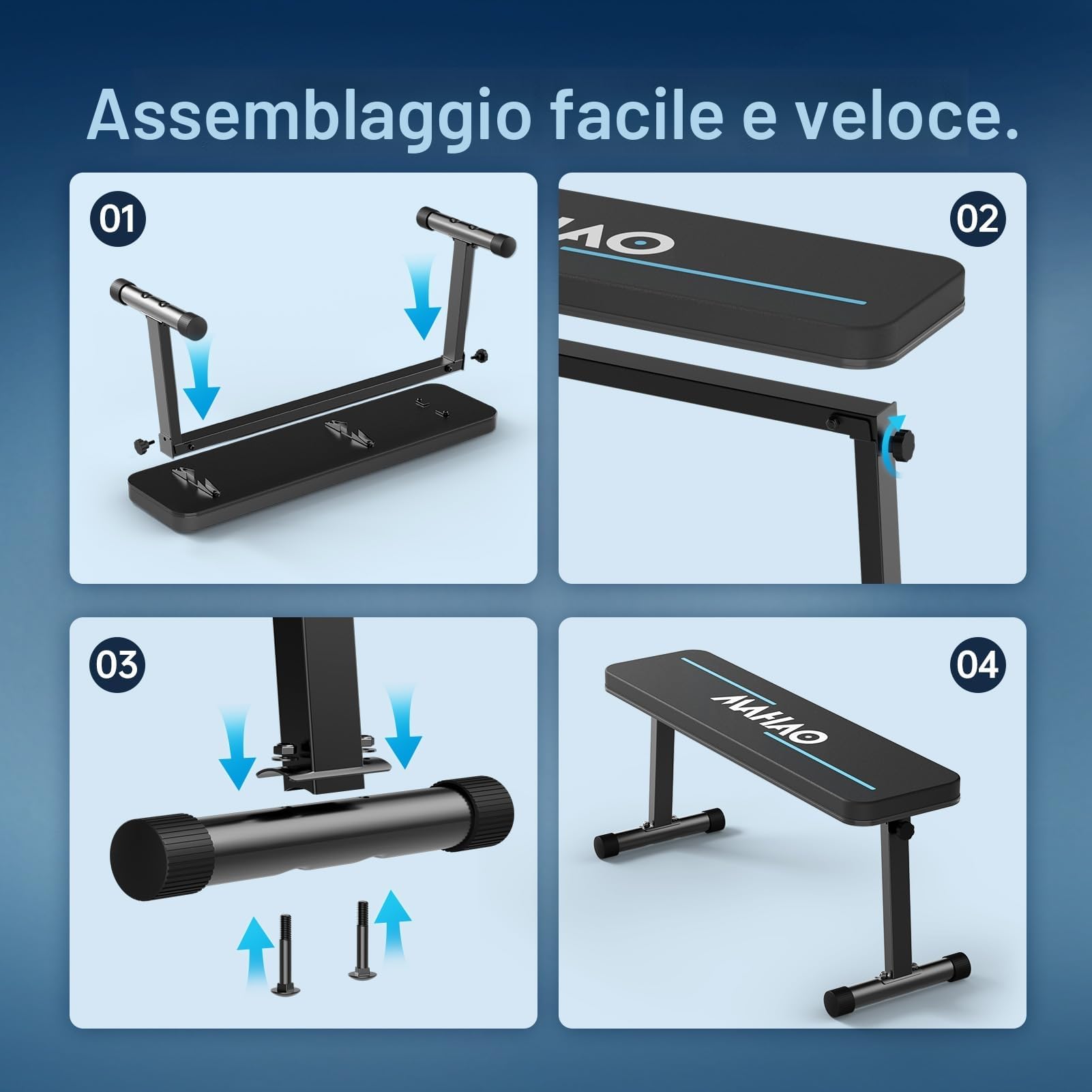 Panca Palestra, Panca Piana Palestra Pieghevole Fitness, Panca Pesi per Allenamento Completo del Corpo per la Palestra, Allenamento con la Forza per Esercizi a Pieno Corpo