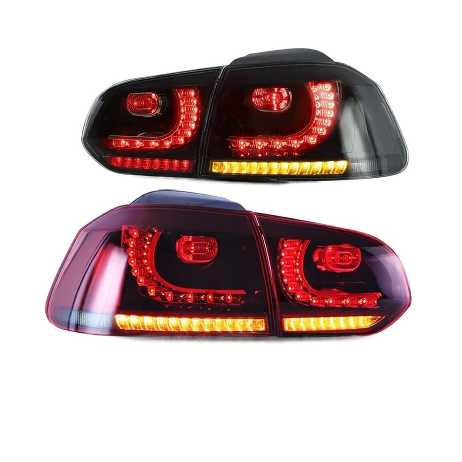 Car Styling Compatible With VW Golf 6 Tail Lights 2009-2012 Golf6 R20 LED Tail Lamp LED DRL Dynami Signal Brake Reverse Auto Accessories(Red A pair)