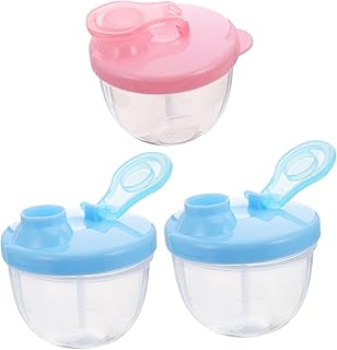 GARVALON 3 pçs 3 recipientes de fórmula para bebês para alimentos recipientes rosa dispensadores de alimentos organizador de leite em pó ao ar livre recipiente de compartimento de leite em pó recipiente de viagem recipiente de leite em pó grade criança
