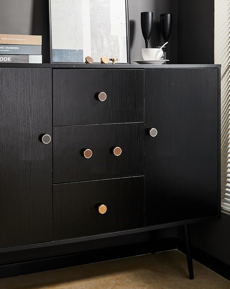 キャビネットノブノブ ドレッサー引き出し用 2個パック 真鍮 + レザー シングルホール スモールノブ ワードローブ ドアキャビネッ