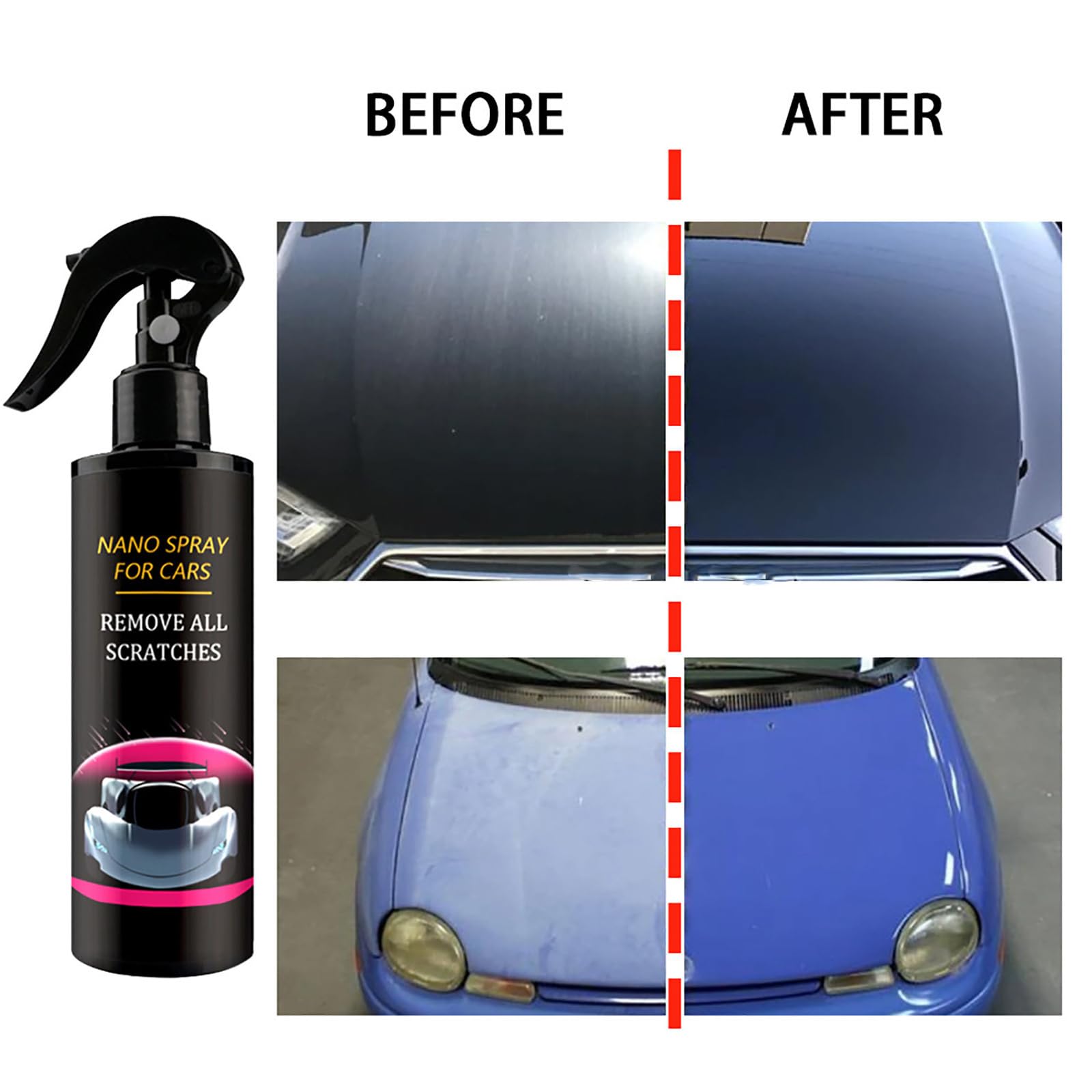 Nurafix Spray Anti-Rayures Pour Voiture,Fixapro Rayure Voiture Avec Eponge Et Serviette,Nurafix Spray Nano Anti Rayure Verre Liquide,Verre Liquide Carrosserie,Anti Rayure Voituré Carrosserie (120ml*2) - 5