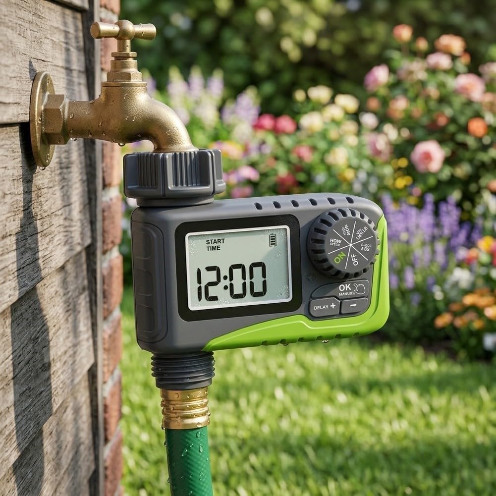 Timer per irrigazione da giardino con ritardo della pioggia (A)