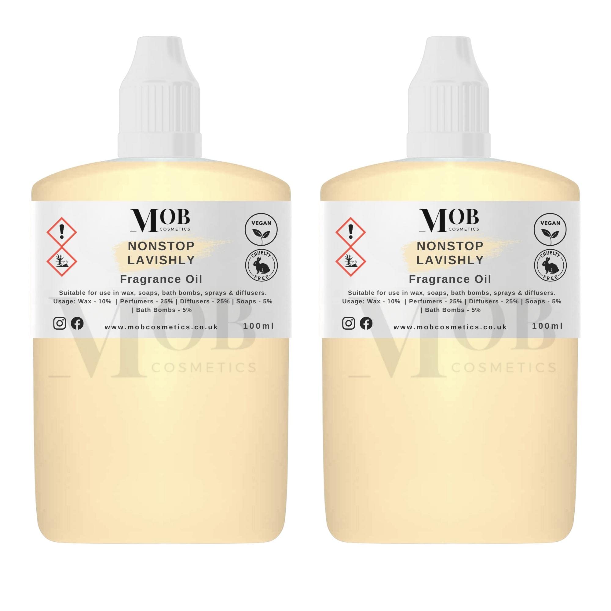 Nonstop Lavishly Luxury and Designer Fragrance Oil | Highly Concentrated | Perfect for Candles, Soaps, Bath Bombs, Diffusers, Wax Melts | UK Made | Vegan (Nonstop Lavishly, 100ml (Pack of 2)) — image 1