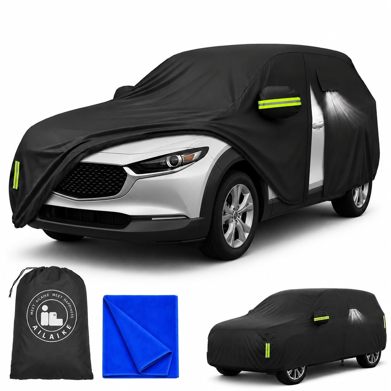 10-Layer Car Cover Waterproof All Weather Fit for Mazda CX-30