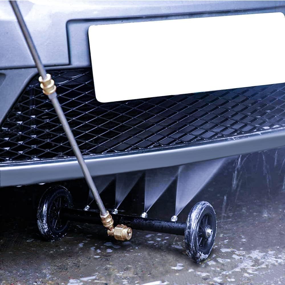 Karcher adapter 16", podwójna funkcja do czyszczenia podwozia, myjka wysokociśnieniowa, szczotka do mycia podwozia, z 3-częściowym zestawem prętów przedłużających, 4000 psi