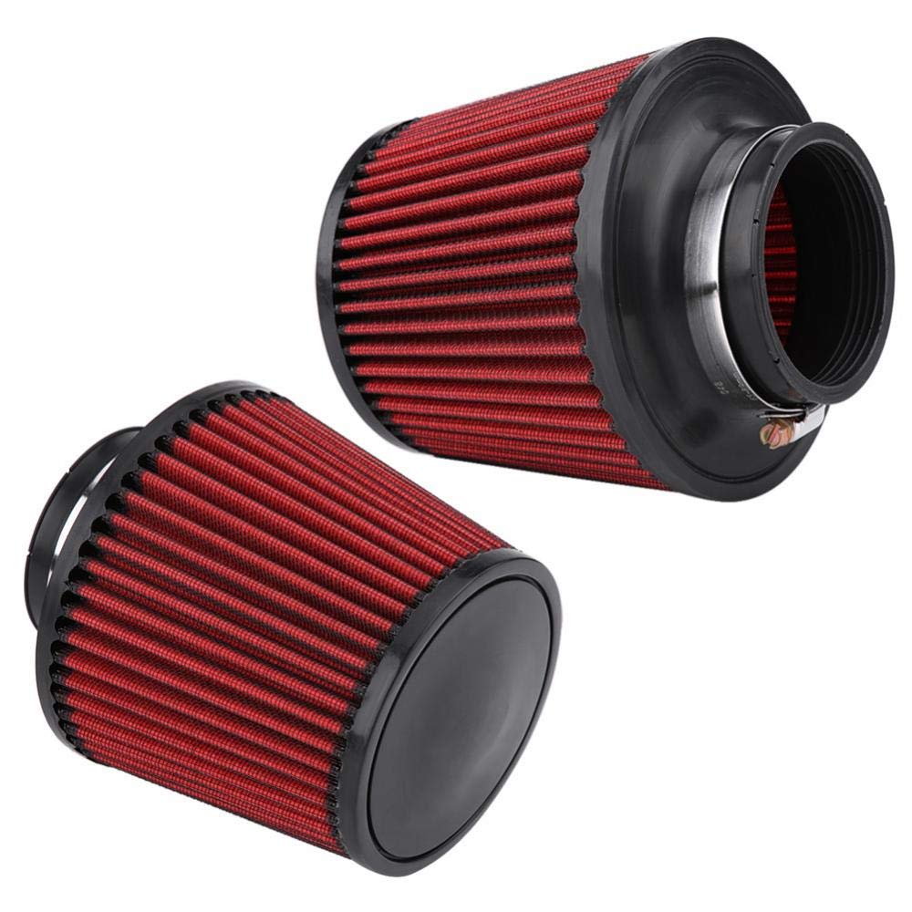 Ymiko Filtre à Air, universel de voiture prise d'air d'admission à haut débit filtre à air à cône rond nettoyant filtre à Air de moteur à pince(76mm)