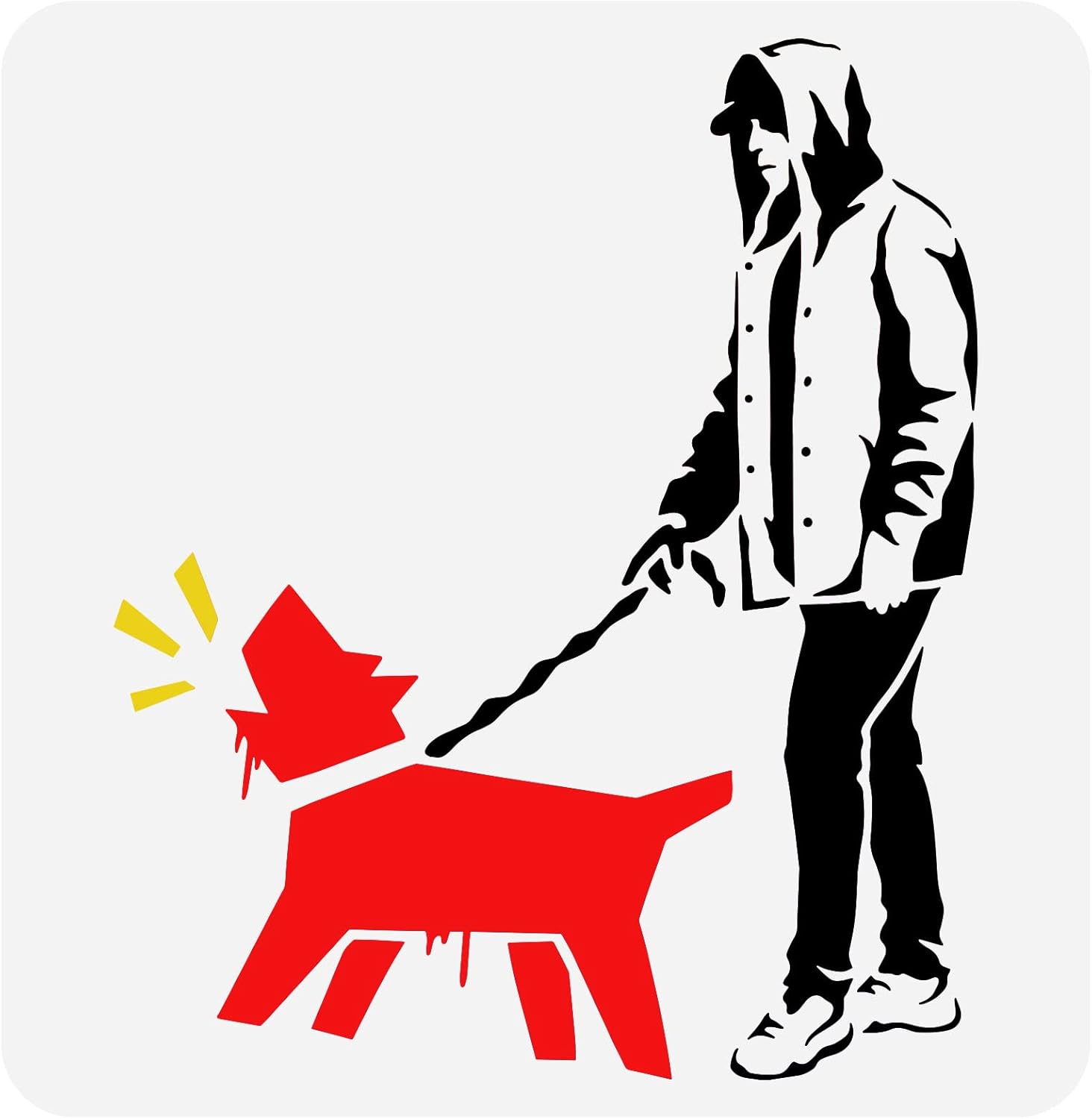 Banksy Schablonen Set 12 Stück - 30x30cm PET Schablonen Mit Pinsel