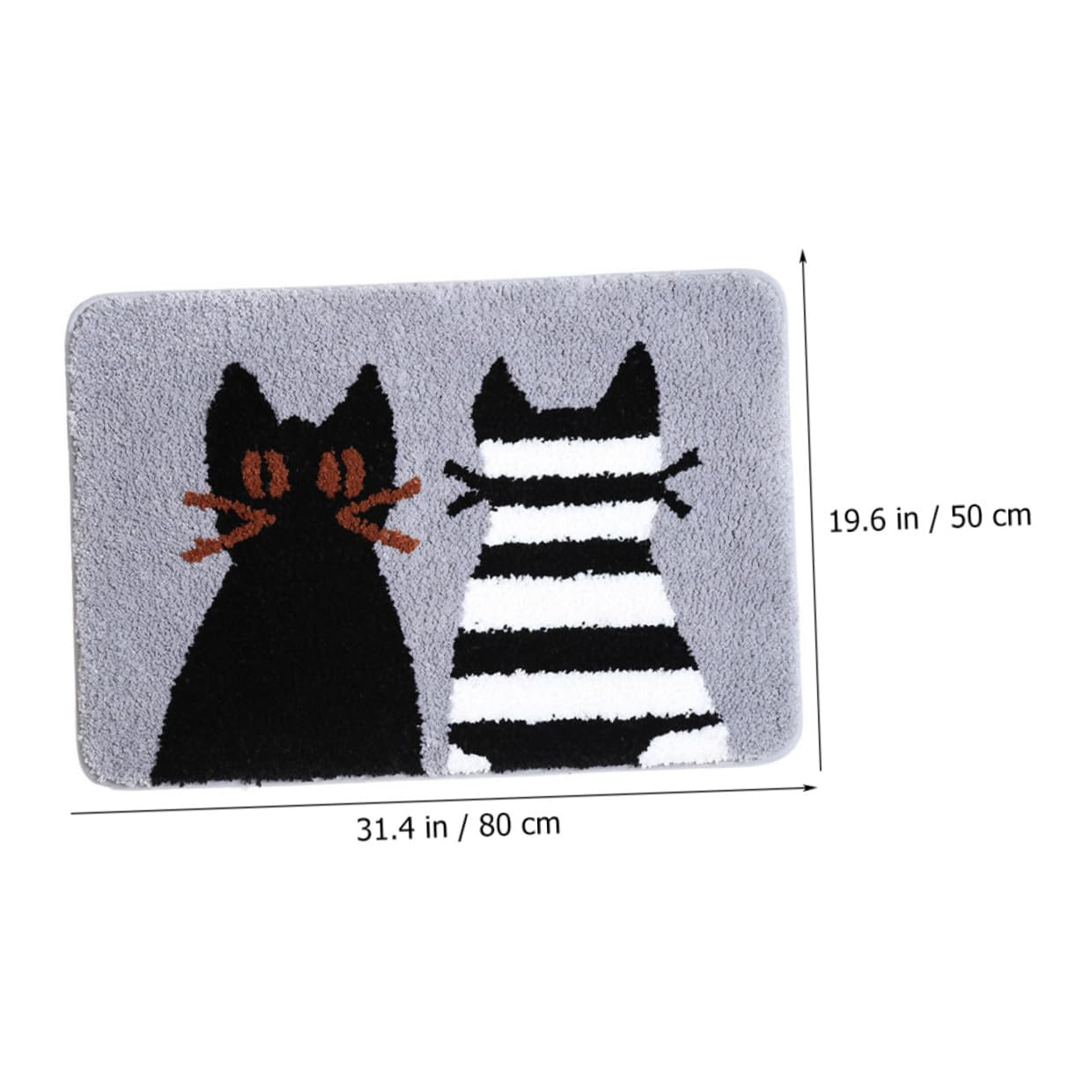 Rutschfester Badezimmerteppich mit Katzenmuster, Wasserabsorbierend