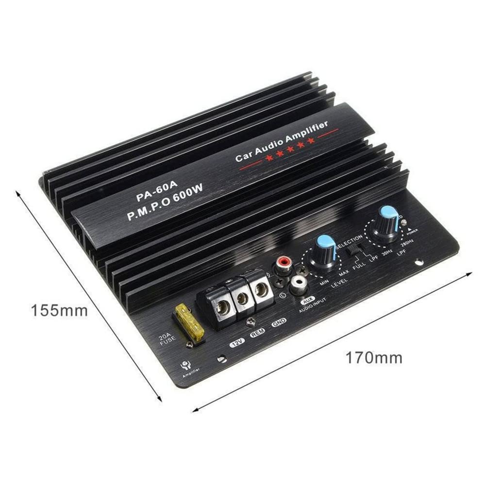 Amplificatore di Potenza Audio per Auto 12V 600W Boord Lossless Subwoofer Sostituzione Audio per Auto Canale Mono Ad Alta Potenza