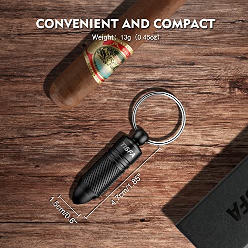 TISFA Cigar Punch Cutter Cigar Hole Opener Portable Screw Out Stainless Steel Puncher (Black) - Image 5