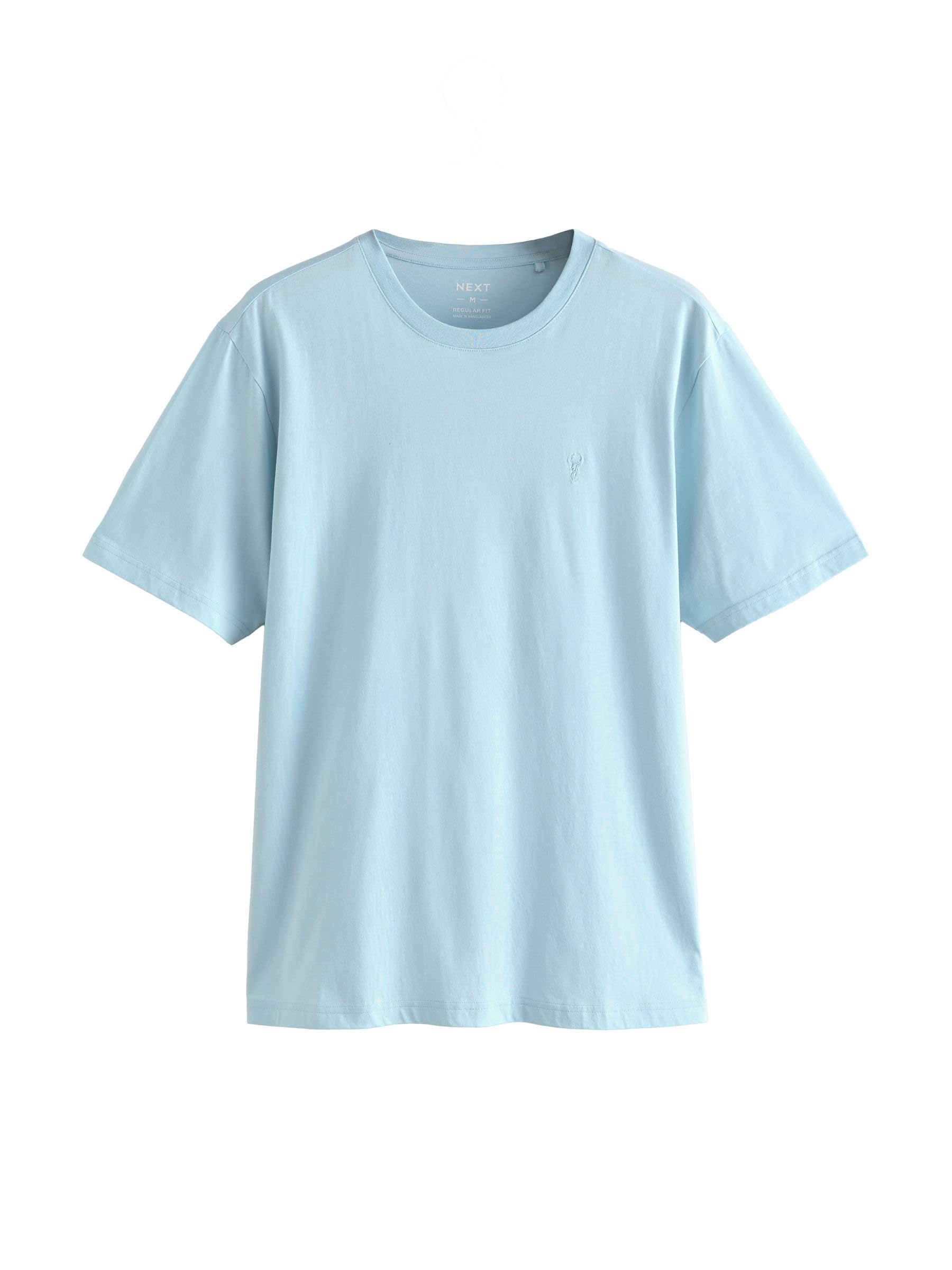 NEXT Camisetas para Hombre, Cuello Redondo, 100% Algodón, Pack de 4 Camisetas