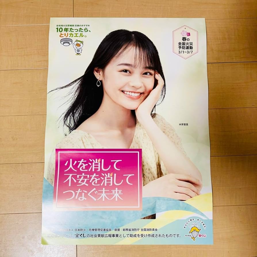 Amazon.co.jp: ・未掲示林芽亜里 B2 ポスター 2024年春の火災予防運動