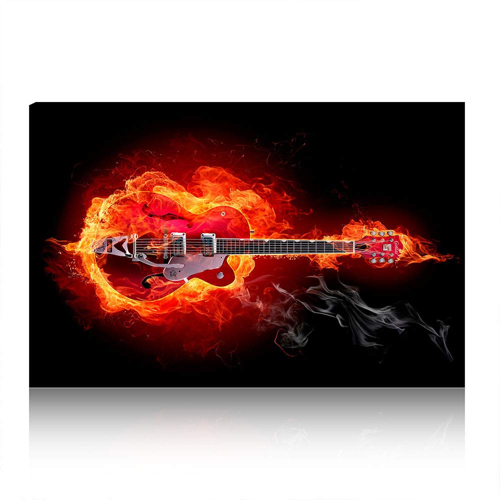 Peinture guitare abstraite art mural sur toile de qualite superieure moderne 70 x 100cm