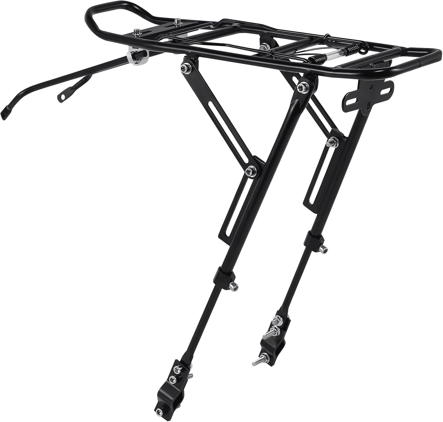 Bike Rear Rack, Universal Bicycle Cargo Rack Luggage Carrier Holder Seat, 110lbs Capacity, Alloy Bicycle Carrier Post Frame for Fat Bike, Road Bike, Mountain Bike Black